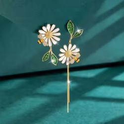 2022 New Asymmetric Daisy Tassel Earrings Female Niche Design Small Bee Earrings Temperament Long Earrings