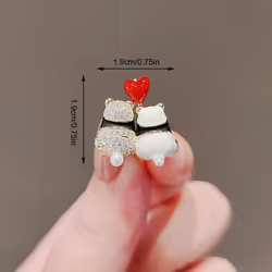 Women Fashion Rhinestone Metal Lapel Pins Small Brooch Pin Flower Animal Bow Brooches - L