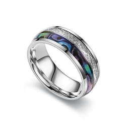 Titanium Steel Men&apos;s Ring Fashion Retro Stainless Steel Ring Hand Accessories - blue, 8