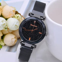 Ladies Stainless Steel Quartz Watch / Luxury / Fashion - black