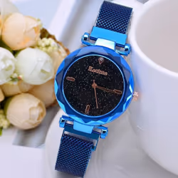 Ladies Stainless Steel Quartz Watch / Luxury / Fashion - blue