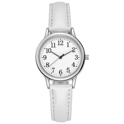 Ladies Watch / Elegant Leather Strap Quartz Watch / Casual / Fashion / Watch / Gift - white