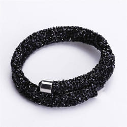 Bracelets Fashion Shiny Wrap Bracelet Full Bangle For Women - black