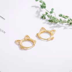 Anenjery Korean Simple Hollow Cat Earrings Temperament Animal Earrings Temperament Jewelry Gift Wholesale - gold