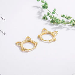 Anenjery Korean Simple Hollow Cat Earrings Temperament Animal Earrings Temperament Jewelry Gift Wholesale - gold
