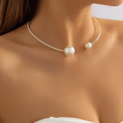 Chain Around The Neck For Women Goth Baroque Pearl Pendant Necklace For Women Vintage Irregular Open Collar Necklace Punk Aes ...