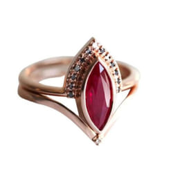 Classic Engagement Rings Shiny Alloy Smooth Surface - red, US 10