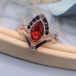 Classic Engagement Rings Shiny Alloy Smooth Surface - red, US 10