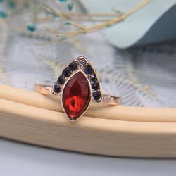 Classic Engagement Rings Shiny Alloy Smooth Surface - red, US 10