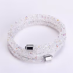 Bracelets Fashion Shiny Wrap Bracelet Full Bangle For Women - white