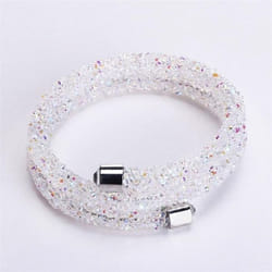 Bracelets Fashion Shiny Wrap Bracelet Full Bangle For Women - white