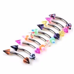 20 Pcs Stainless Steel Ball Barbell Curved Eyebrow Rings Bar Tragus Ear Piercing