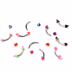 20 Pcs Stainless Steel Ball Barbell Curved Eyebrow Rings Bar Tragus Ear Piercing