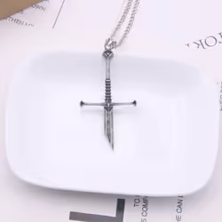 Metal Broken Sword Necklace Broken Sword Vintage Short Sword Necklace Punk Sword Necklace  Woman