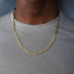 Hip Hop Necklace Gold Filled Plated Cool Guies Concise Choker Mens Necklace - gold, 50