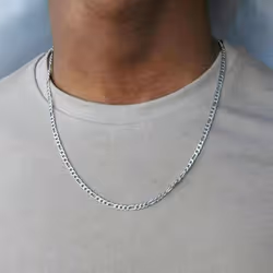 Hip Hop Necklace Gold Filled Plated Cool Guies Concise Choker Mens Necklace - silver, 50