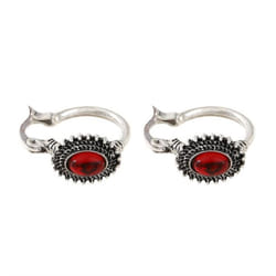 Fashion Retro Turquoise Earrings Bohemian Antique Oval Earrings - red