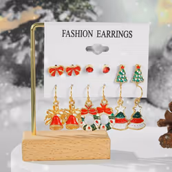 2022 New Fashion Christmas Earring Sets Girls Christmas Candy Earrings Santa Earrings Christmas Pendant Sets Girls Students, ...