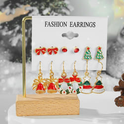 2022 New Fashion Christmas Earring Sets Girls Christmas Candy Earrings Santa Earrings Christmas Pendant Sets Girls Students, Elk Stud Earrings - 6344