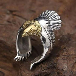 Open Size Ring Jewelry Gold Retro Eagle Wings Fashion Rings Unique Copper Alloy Eagle Ring Man&apos;s High Quality Animal Accessories - gold