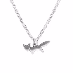 Women Running Fox Pendant Chain Necklace