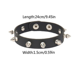 Fashion Pu Leather Bracelet Adjustable Men Women Leather Wristband Punk Style Cool Street Leather Bracelet Jewelri Gift - A