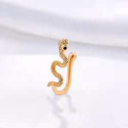 1Pcs Snake Nose Ring For Women Gold Silver Color Non Piercing Stainless Steel Nose Clip Fake Septum Piercing Jewelry - Gold