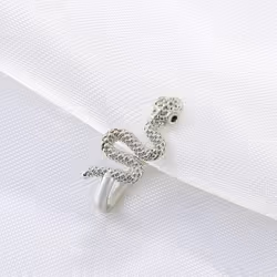 1Pcs Snake Nose Ring For Women Gold Silver Color Non Piercing Stainless Steel Nose Clip Fake Septum Piercing Jewelry - Silver