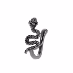 1Pcs Snake Nose Ring For Women Gold Silver Color Non Piercing Stainless Steel Nose Clip Fake Septum Piercing Jewelry - Black