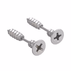 1 Pair Unisex Women Men Punk Stainless Steel Cross Screw Ear Studs Earrings - silver, 1pair