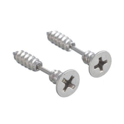 1 Pair Unisex Women Men Punk Stainless Steel Cross Screw Ear Studs Earrings - silver, 1pair