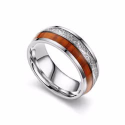 Titanium Steel Men&apos;s Ring Fashion Retro Stainless Steel Ring Hand Accessories - white, 9