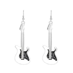 Ladies Earrings Beautiful Fine Workmanship Exquisite Ladies Fashion Earrings Electric Guitar Drop Earrings Women&apos;s Earrings Party Accesso - white