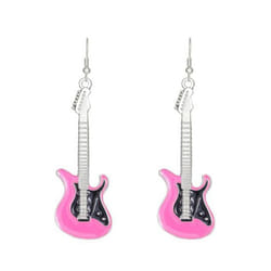 Ladies Earrings Beautiful Fine Workmanship Exquisite Ladies Fashion Earrings Electric Guitar Drop Earrings Women&apos;s Earrings Party Accessor - pink