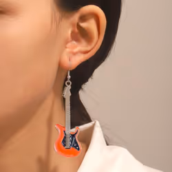 Ladies Earrings Beautiful Fine Workmanship Exquisite Ladies Fashion Earrings Electric Guitar Drop Earrings Women&apos;s Earrings Party Accessor - pink