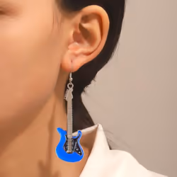 Ladies Earrings Beautiful Fine Workmanship Exquisite Ladies Fashion Earrings Electric Guitar Drop Earrings Women&apos;s Earrings Party Accessor - pink