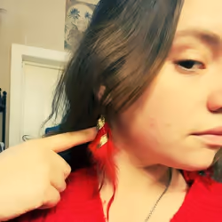 1 Pair Hook Earrings Retro Leaf Long Tasseled Bohemian Hypoallergenic Elegant Feather Drop - red