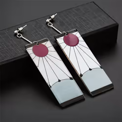 Acrylic Demon Slayer Kimetsu No Yaiba Tanjirou Anime Drop Clip Earrings Cosplay Blade Of Ghost Shinobu Butterfly - Ear Pin