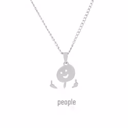 &quot;2023 Graffiti Middle Finger Cartoon Earrings: Hip-hop Titanium Steel Simple Design&quot; - as the picture, 50cm necklac ...