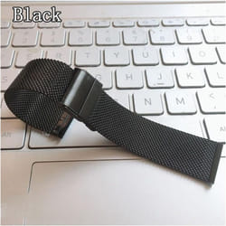 ) ) Milanese Watchband 12mm 14mm 16mm 18mm 20mm 22mm 24mm Universal Stainless Steel Metal Watch Band Strap Bracelet - black, 12mm(width