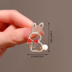 Women Fashion Rhinestone Metal Lapel Pins Small Brooch Pin Flower Animal Bow Brooches - P