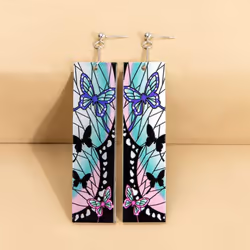 Acrylic Demon Slayer Kimetsu No Yaiba Tanjirou Anime Drop Clip Earrings Cosplay Blade Of Ghost Shinobu Butterfly - Butterfly ...