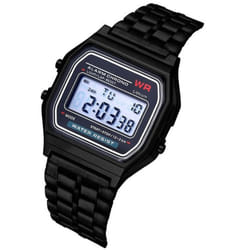 Trendy Unisex Present Men Led Unisex Black Sports Gold Women High Quality Gift Watch Rose Gold Wristwatches Digital Popular Military Silver Vi - black