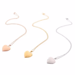 Love Heart Locket Pendants For Women Men Openable Po Frame Picture Necklace - gold