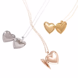 Love Heart Locket Pendants For Women Men Openable Po Frame Picture Necklace - gold