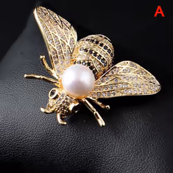 Insect Series Brooch Delicate Little Bee Brooches Pin Jewelry - gold, A