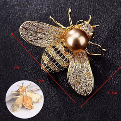 Insect Series Brooch Delicate Little Bee Brooches Pin Jewelry - gold, A