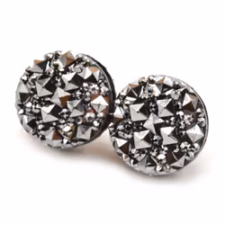 1 Pair Round Magnetic Women's Brooch Clasp Scarf Abaya Pin - black
