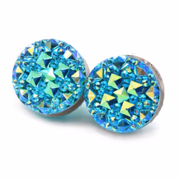 1 Pair Round Magnetic Women's Brooch Clasp Scarf Abaya Pin - blue