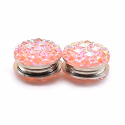 1 Pair Round Magnetic Women&apos;s Brooch Clasp Scarf Abaya Pin - blue